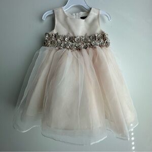 Chantilly Place Elegant Cream Floral Kids Dress